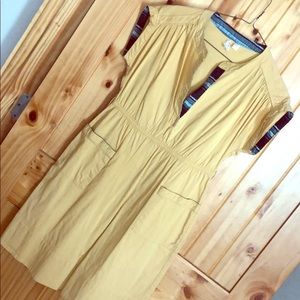 Mustard Yellow Cotton Anthropologie Dress
